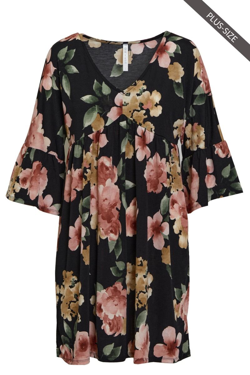 Dear Scarlett V-Neck Baby Doll Dress Plus Size Fall Collection