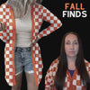 Load and play video in Gallery viewer, Deep Orange Checkered Button Up Long Cardigan
